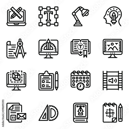 
Pack of Virtual Drawing Glyph Icons 

