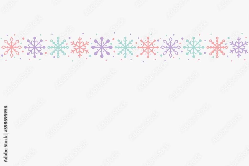 Design of Christmas background with snowflakes. Empty Xmas card. Vector