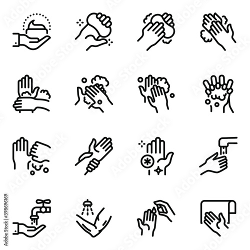  Hands Cleaning Solid Icons Pack 
