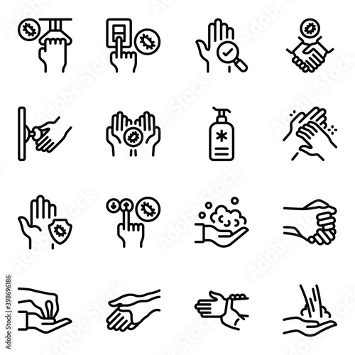  Covid Infected Hands Glyph Icons  
