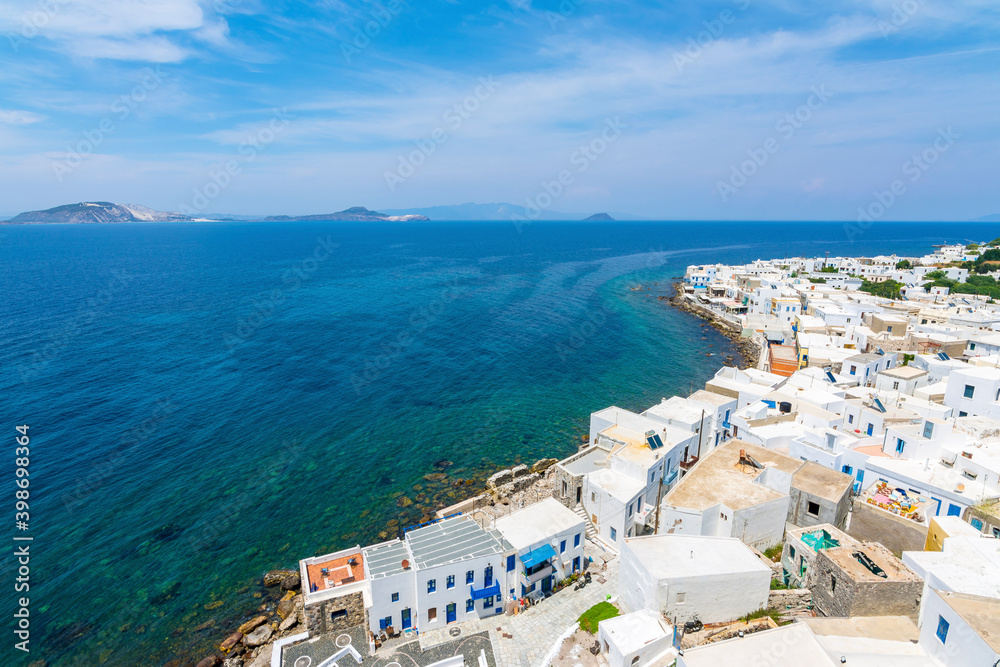 Mandraki Village street view in Nisyros Island. Nisyros Island is populer tourist destination on Aegean Sea.