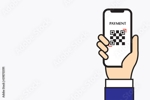 スマホのQRコードでキャッシュレス決済 Cashless payment by QR code on a smartphone