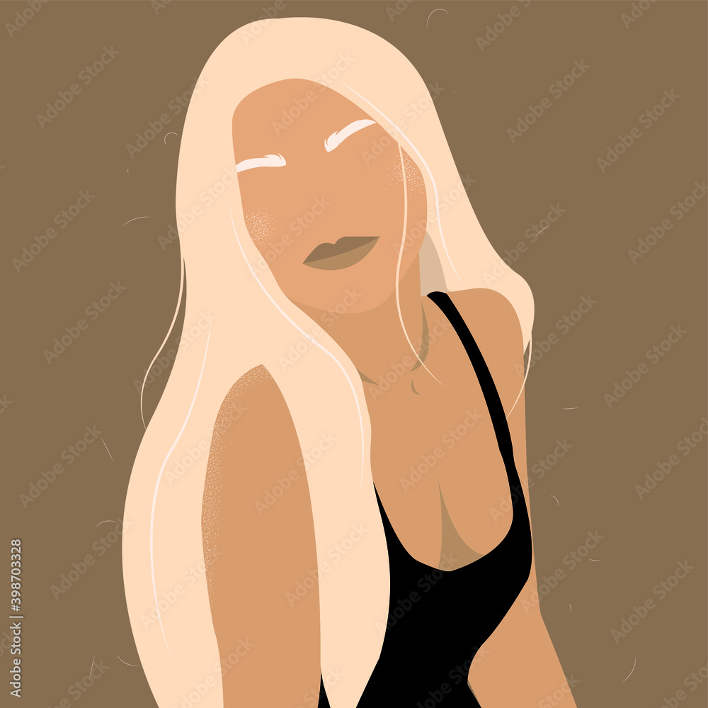 illustration of a girl, used as an avatar or Wallpaper illustration of a girl, used as an avatar or Wallpaper