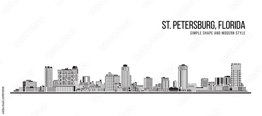 Cityscape Building Abstract Simple shape and modern style art Vector design - St. Petersburg city