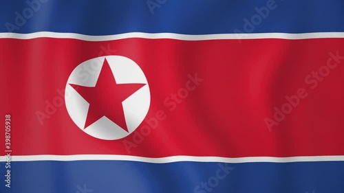 Korea, North animated flag. Seamless loop. 4K