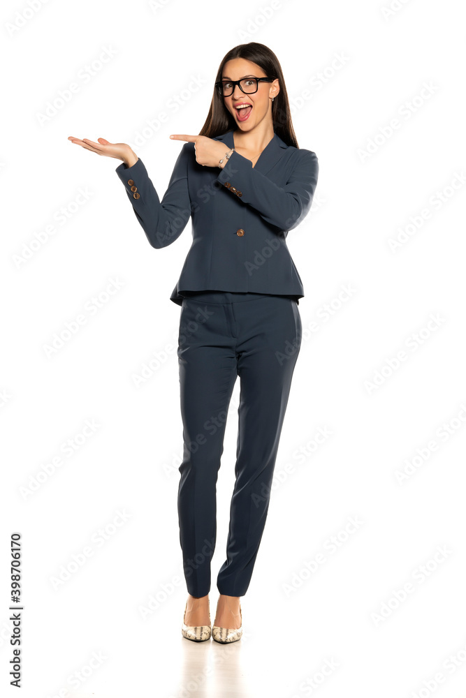 beautifu advertizing business woman in a pants and jacket beautifu advertizing business woman in a pants and jacket