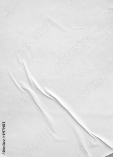 Wallpaper Mural Glued paper for poster texture. Blank white crumpled and wrinkled paper template for background. Matted wet paper wrinkled for mockup posters Torontodigital.ca