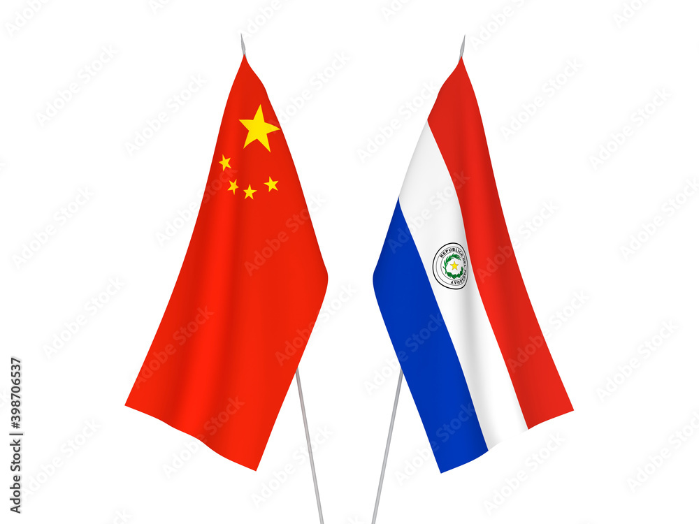 China and Paraguay flags
