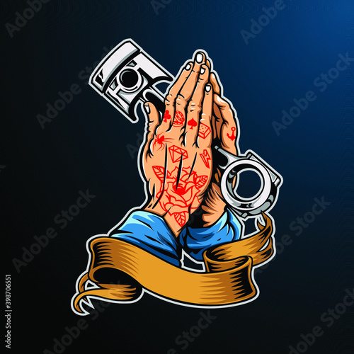 Graphic Praying Hand