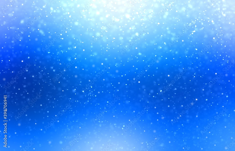 Obraz premium Winter deep blue empty background decorated soft snow. Blur pattern.