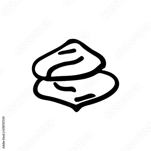 Hand drawn doodle style marshmallow in vector. Isolated illustration on white background. For graphic and web design