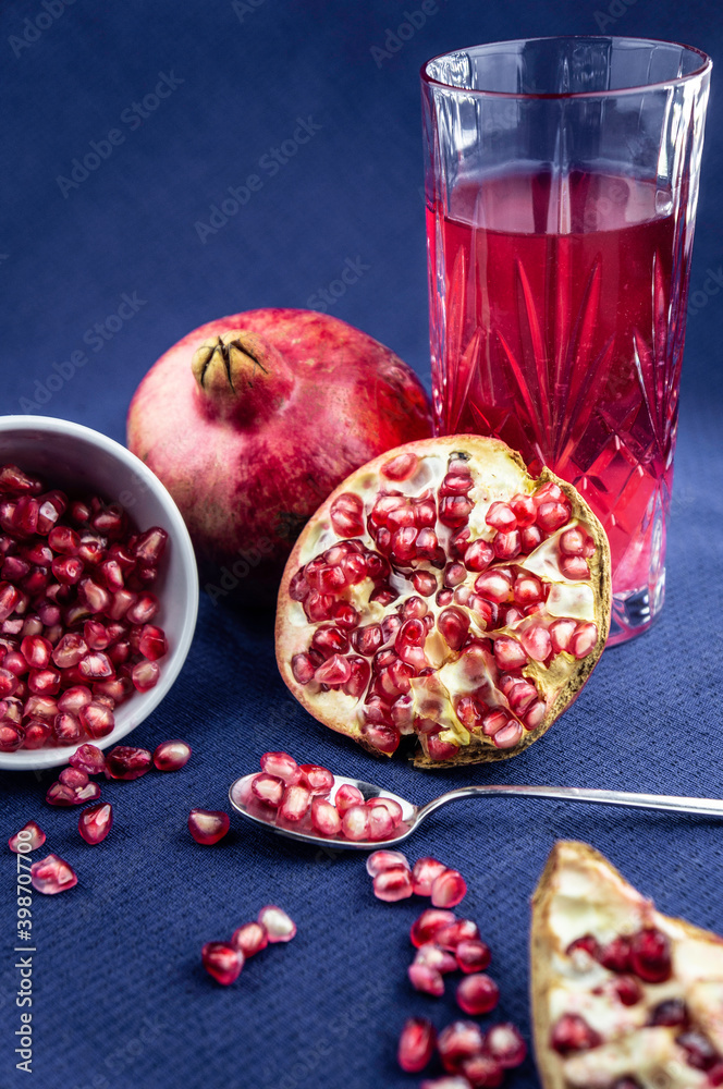 Beautiful composition of pomegranate juice. Beautiful composition of pomegranate juice.