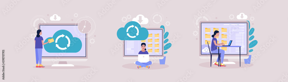 Cloud data storage concept Cloud data storage concept
