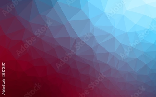 Dark Blue, Red vector abstract mosaic background. Shining illustration, which consist of triangles. Brand new style for your business design.
