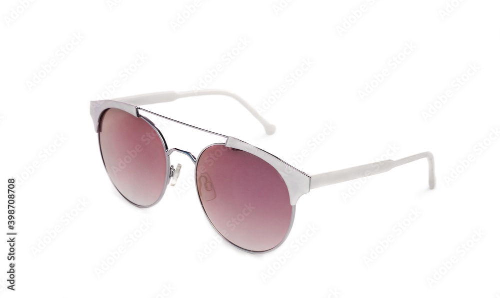 Uv protective glamour glasses sideways isolated on white background