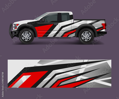 offroad vehicle wrap design vector. Pickup truck decal wrap design vector.