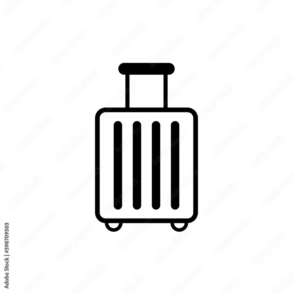 Luggage icon on white background. Vector illustration in flat cartoon design. Design for webpage, banner, poster, graphic, app. Suitcase. Luggage icon on white background. Vector illustration in flat cartoon design. Design for webpage, banner, poster, graphic, app. Suitcase.
