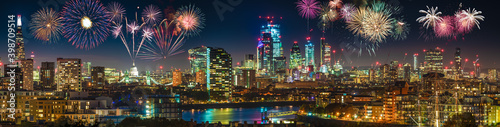 London skyline panorama with fireworks display  © Pawel Pajor