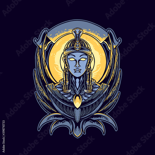 egyptian girl illustation