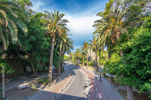 Fototapeta Naklejka Na Ścianę i Meble -  The street near Neratzia Castle in Kos Island