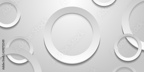 Grey white abstract circle ring abstract business background