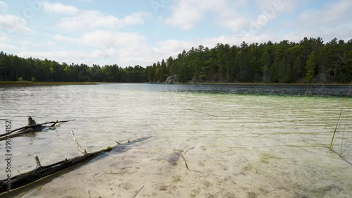 The crystal clear McGinnis Lake with it’s distinct green/blue colors in Petroglyphs Provincial Park, Ontario, Canada photo
