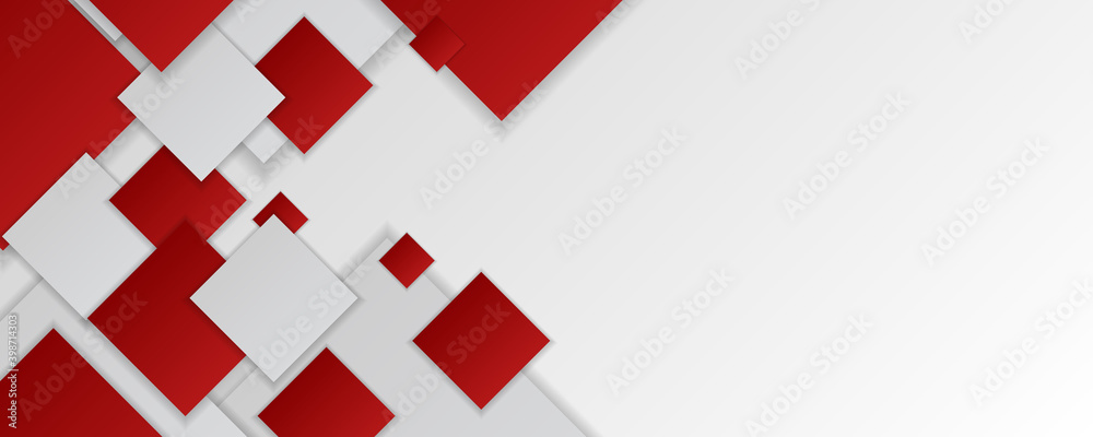 Red abstract background with white square shape for wide banner Red abstract background with white square shape for wide banner