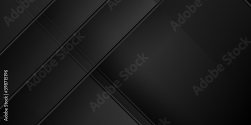 Grey black abstract background geometry shine and layer element vector for presentation design. Suit for business, corporate, institution, party, festive, seminar, and talks. 