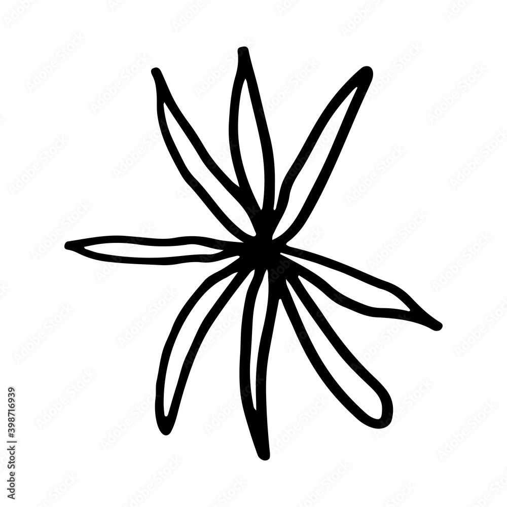 Hand drawn doodle icon. Flower vector illustration. Scribble element isolated on white background. Simple drawing Hand drawn doodle icon. Flower vector illustration. Scribble element isolated on white background. Simple drawing