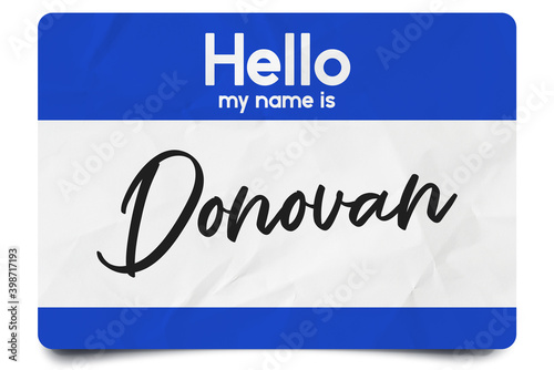 Hello my name is Donovan photo