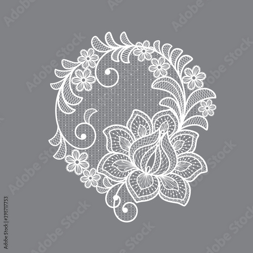 lace flowers decoration element