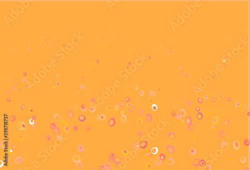 Light Yellow, Orange vector pattern with spheres.