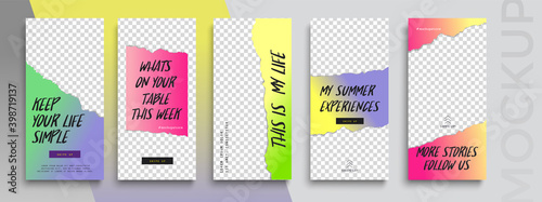 Trendy editable Instagram Stories template. Design for social media. Tiktok