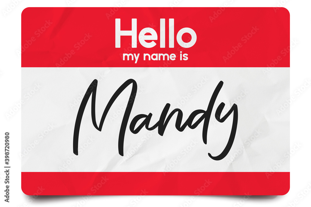 Hello my name is Mandy Stock Illustration | Adobe Stock