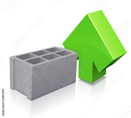 Rising concrete block