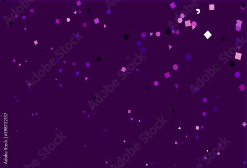 Light Purple vector backdrop with lines  circles  rhombus.