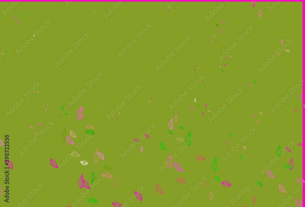 Light Pink, Green vector sketch layout.