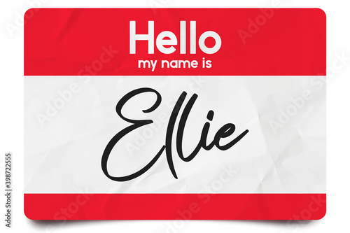 Εκτύπωση καμβά Hello my name is Ellie
