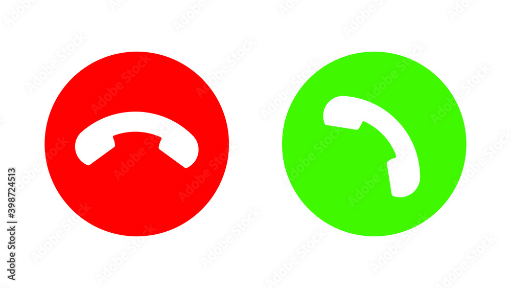 Accept call and decline button Accept call and decline button