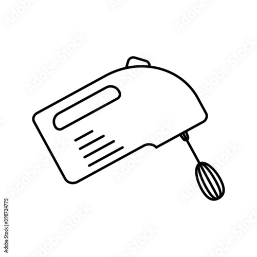 hand mixer - kitchen utensils icon vector design template. esp 10