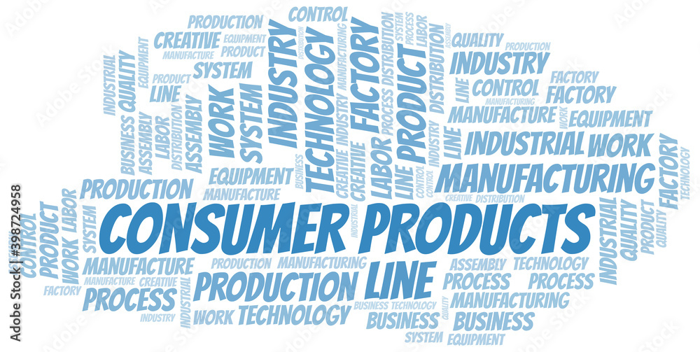Consumer Products word cloud create with text only. Consumer Products word cloud create with text only.