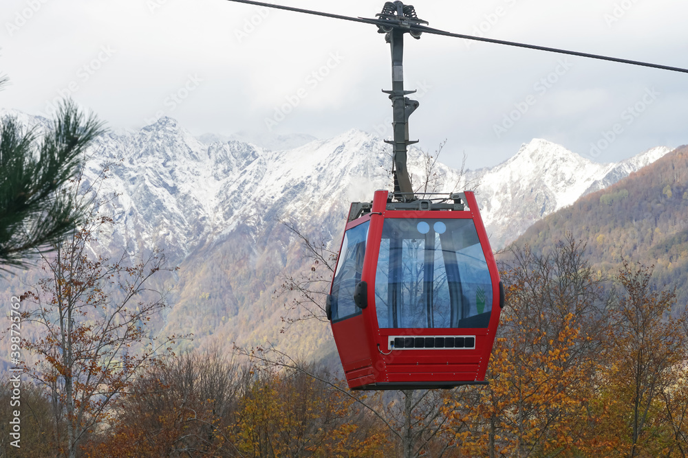 cable car in the mountains