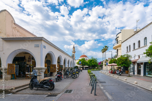 Famous Eleftherias square view in Kos Town. Kos Island is popular tourist destination in Aegean Sea.