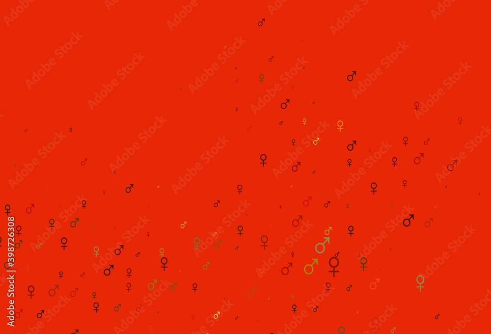 Light orange vector texture with male, female icons. Light orange vector texture with male, female icons.