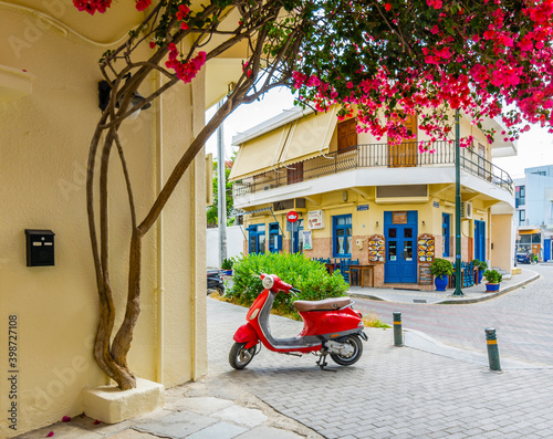 Fototapeta Naklejka Na Ścianę i Meble -  Beautiful street view in Kos Island. Kos Island is a popular tourist destination in Greece.