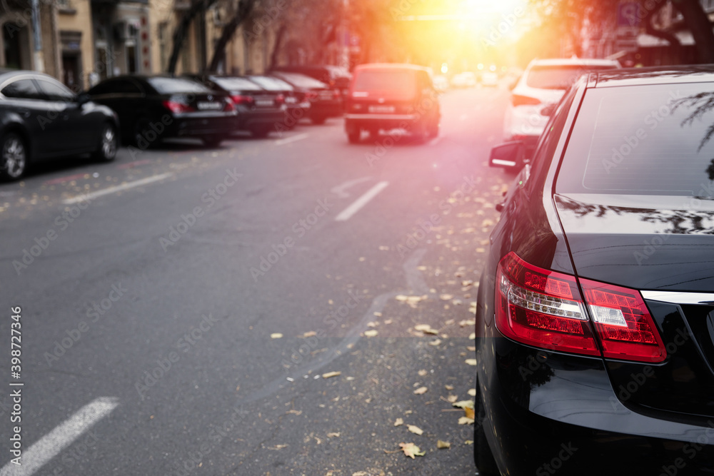 Cars parked on the street