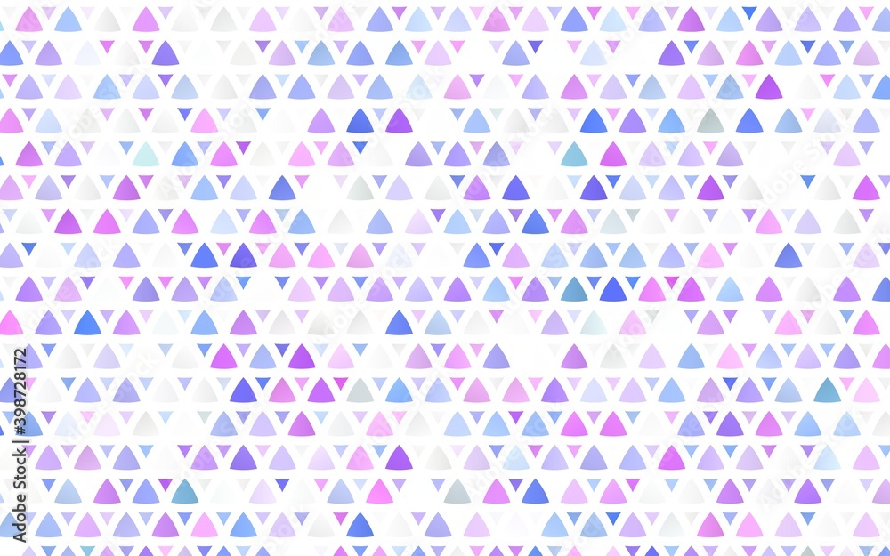 Light Pink, Blue vector seamless pattern in polygonal style. Glitter abstract illustration with triangular shapes. Template for business cards, websites.