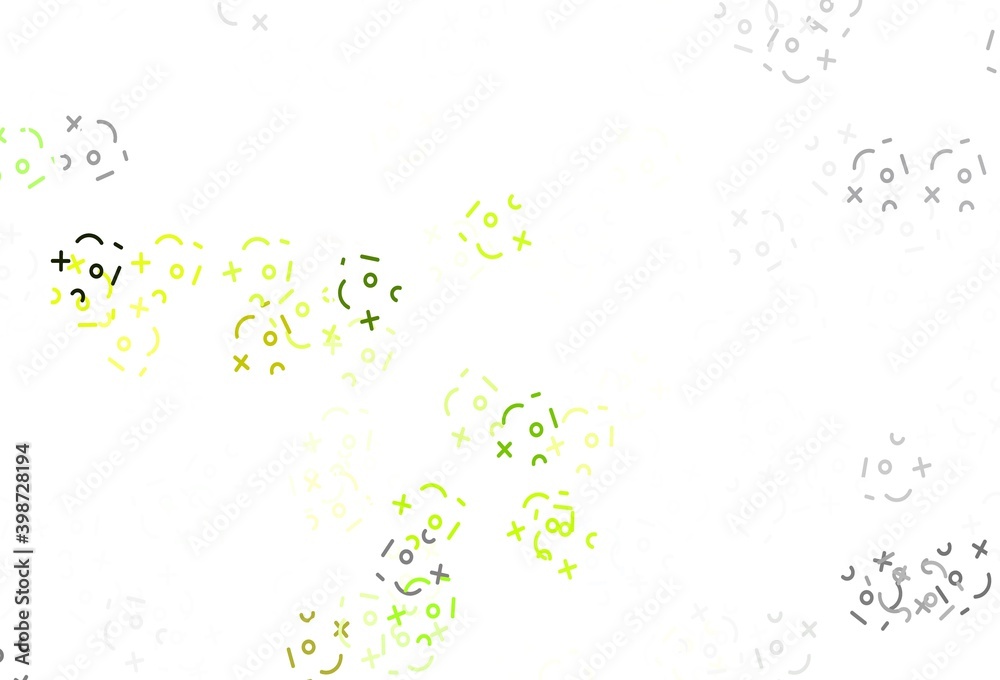 Light Green vector background with math elements. Light Green vector background with math elements.