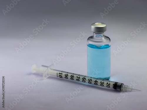 Vaccine and Healthcare Medical concept.Vaccines and Syringes on white background for immunization and treatment from virus (novel coronavirus disease 2019,COVID-19,nCoV2019)