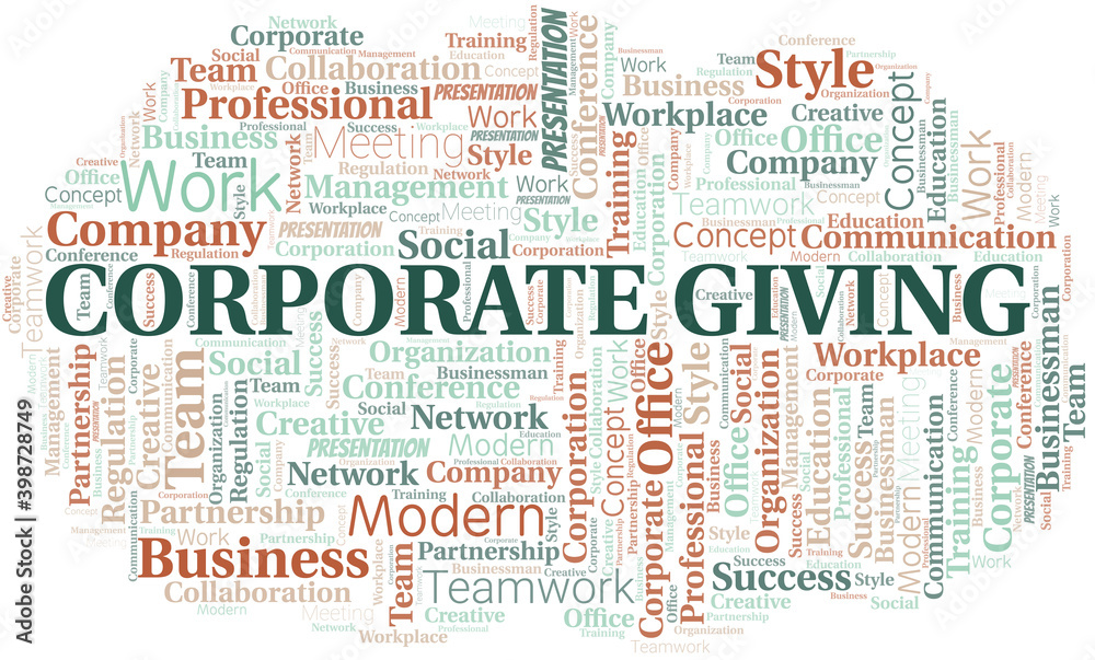 Obraz premium Corporate Giving vector word cloud, made with text only.